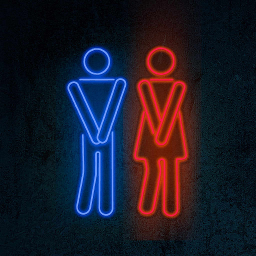 LED Neon Flex | \"Toilette hommes et femmes\"