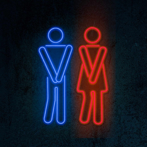 LED Neon Flex | \"Toilette hommes et femmes\"