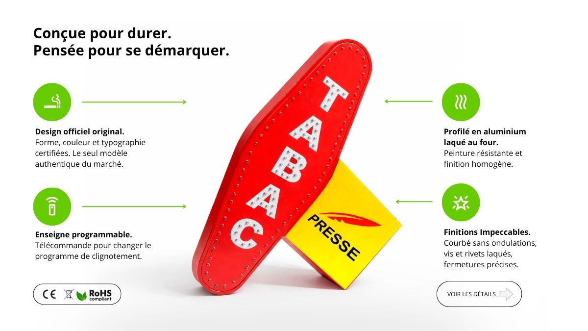 enseigne drapeau tabac presse