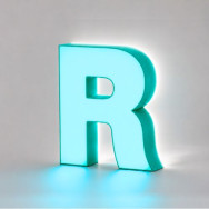 Lettres enseignes boîtiers avec éclairage avant et indirect.