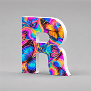 Lettres découpéesen PVC, imprimé frontal