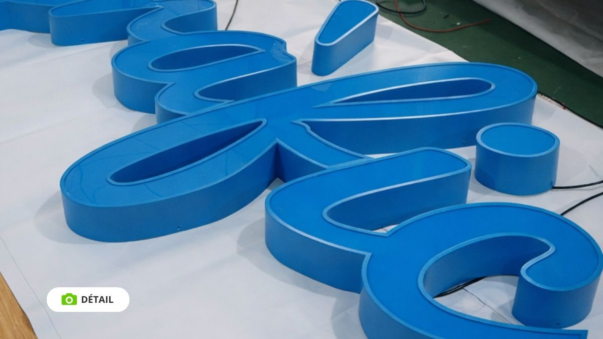 Lettres relief en aluminium éclairage avant