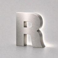 Lettres relief en inox retro éclairée