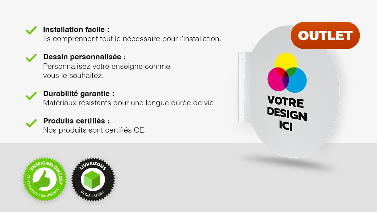 enseigne drapeau outlet