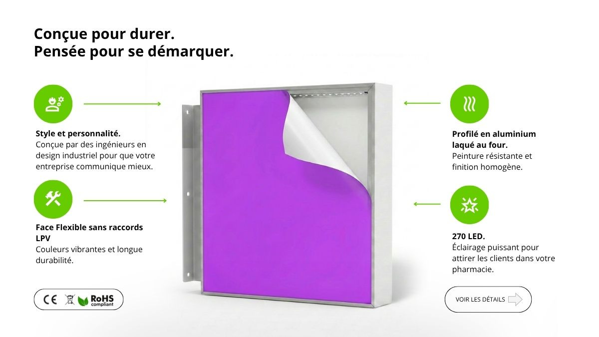 Enseigne drapeau Lumineuse Personnalisée Flooow