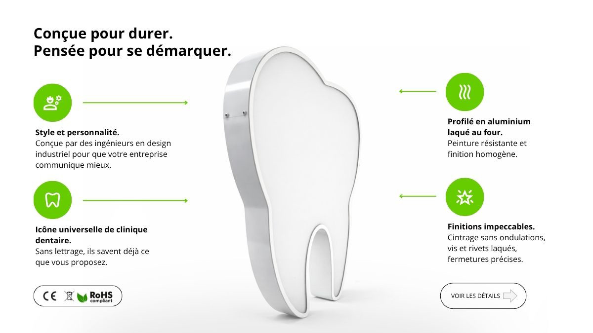 Enseigne molaire pour les dentistes