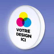 Enseigne lumineuse ronde simple face sur mesure
