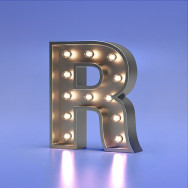 Lettres relief vintage avec ampoules, à composer